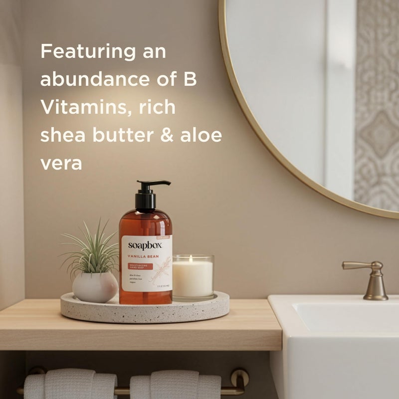 Soapbox Liquid Hand Soap, Vanilla & Lily Blossom - Gentle, Moisturizing Hand Cleanser, Vegan, Cruelty Free Hand Soap for Bathroom and Kitchen, 12oz Pump Bottles (Pack of 3) - Image 5